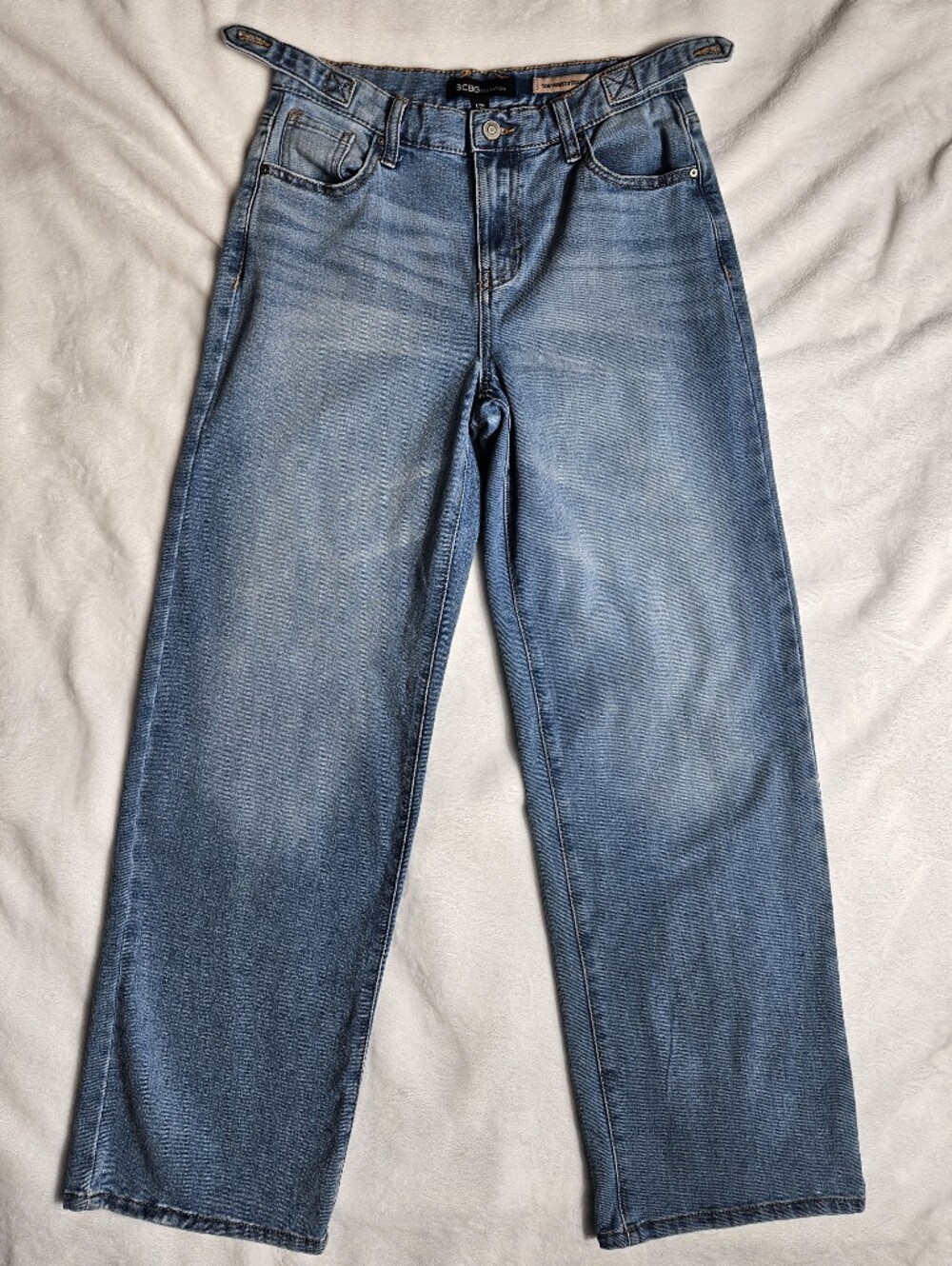 BCBGeneration Light Blue Tab Waist Straight Jeans